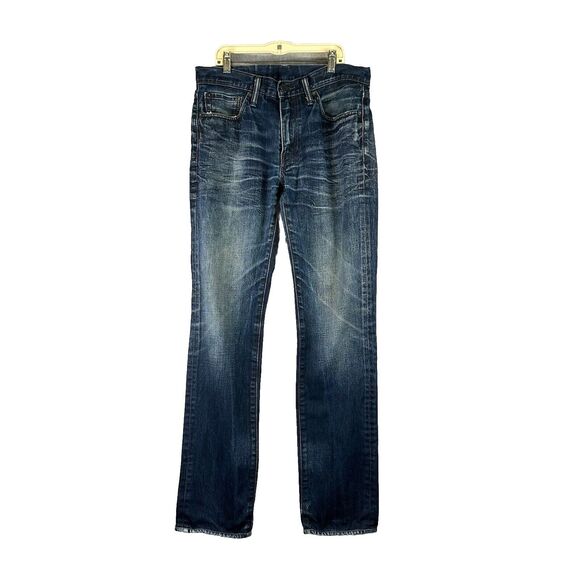 Levi’s‎ Slim Fit Tapered Men'a Size 32 HEMMED Jeans Dark Denim Stretch S40196 - Picture 1 of 15